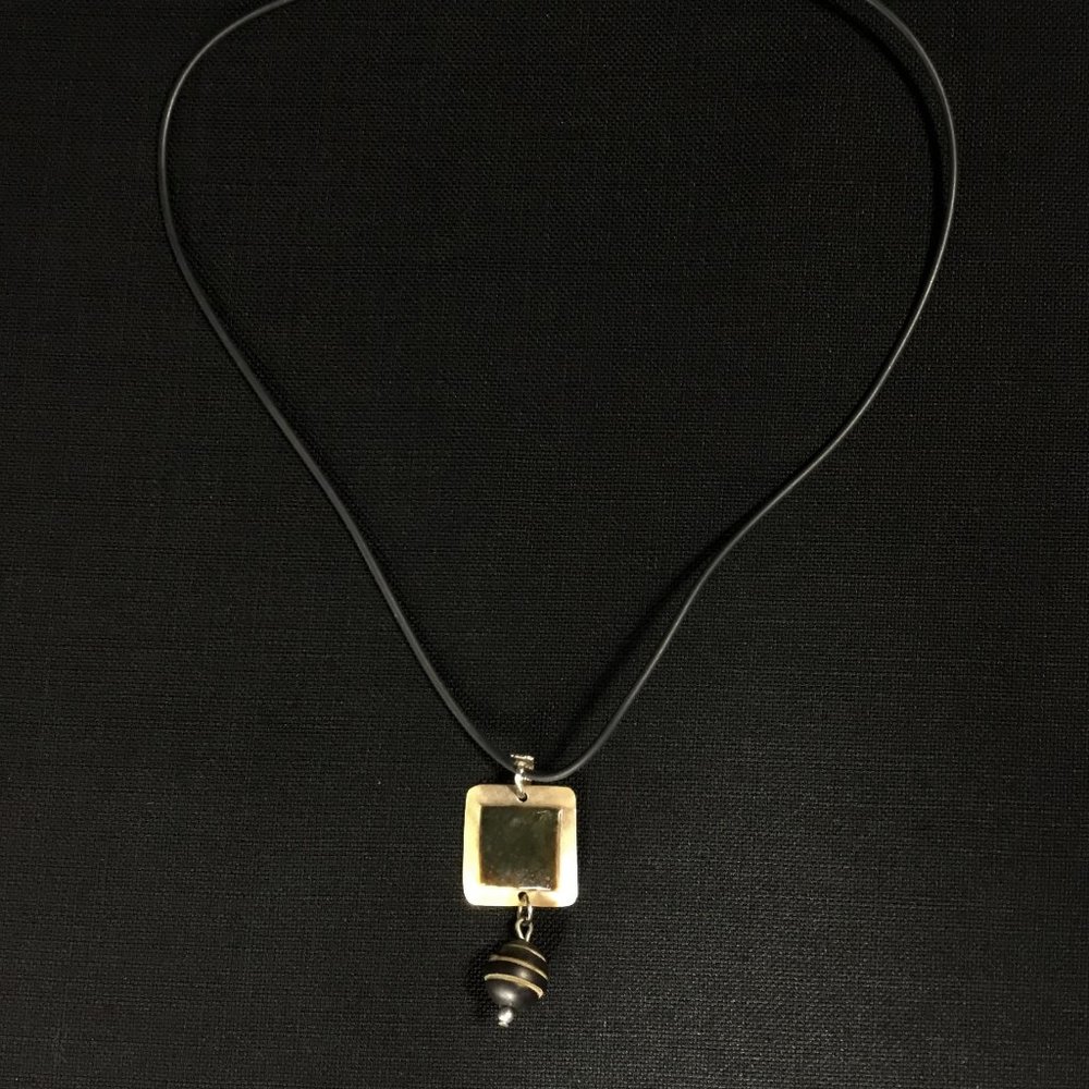 Brown Bead and Shell Pendant